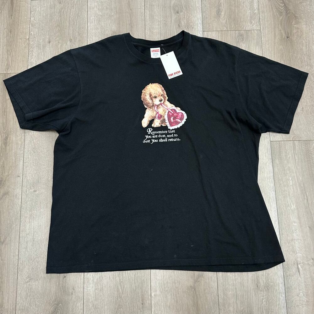 FW25 Supreme Dog Valentine Dust Tee T Shirt Black size XXL 2XL B22